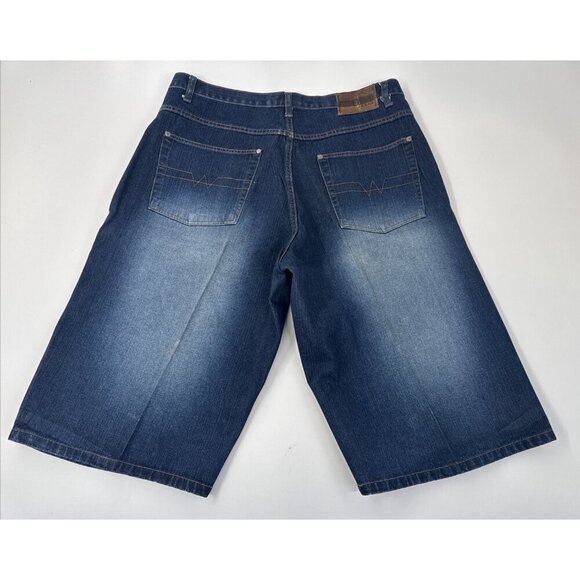 Vintage Webs Shorts Mens 38 Blue Denim Jorts Wide Leg Baggy Hip Hop Skater 90s - Picture 2 of 13